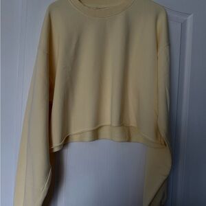 Cream Cropped Sweatshirt